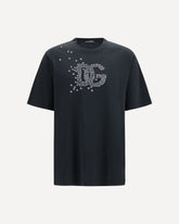 Cotton T-shirt with logo - BLACK | Base Blu