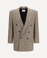 Prince of Wales Houndstooth wool Blazer - BEIGE | Base Blu