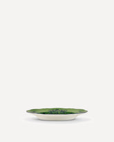 Oriente Italiano Collection porcelain flat Plate - GREEN | Base Blu