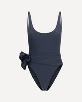Flower scoop neck Swimsuit - GREY | Base Blu