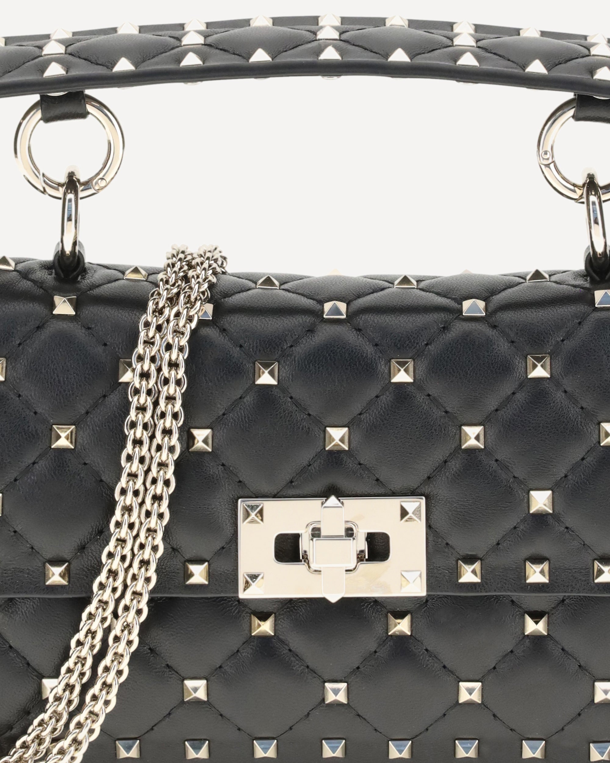 ハンドバッグ Valentino Garavani Borsa Piccola A Mano Rockstud In Pelle VALENTINO GARAVANI Borsa a Mano Rockstud Spike piccola NERO
