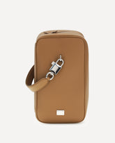 Lock leather Handbag - BROWN | Base Blu