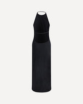 American neckline long Dress - BLACK | Base Blu