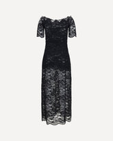 Floral lace Long Dress - BLACK | Base Blu