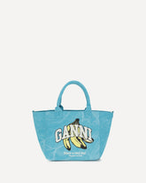 Banana print Tote Bag - LIGHT BLUE | Base Blu