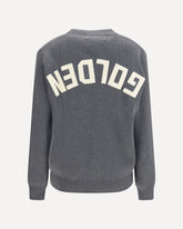 Cotton crewneck Sweater with back logo - GREY | Base Blu