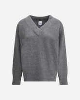 V-Neck Jumper in Wool and Cashmere - GREY | Base Blu
