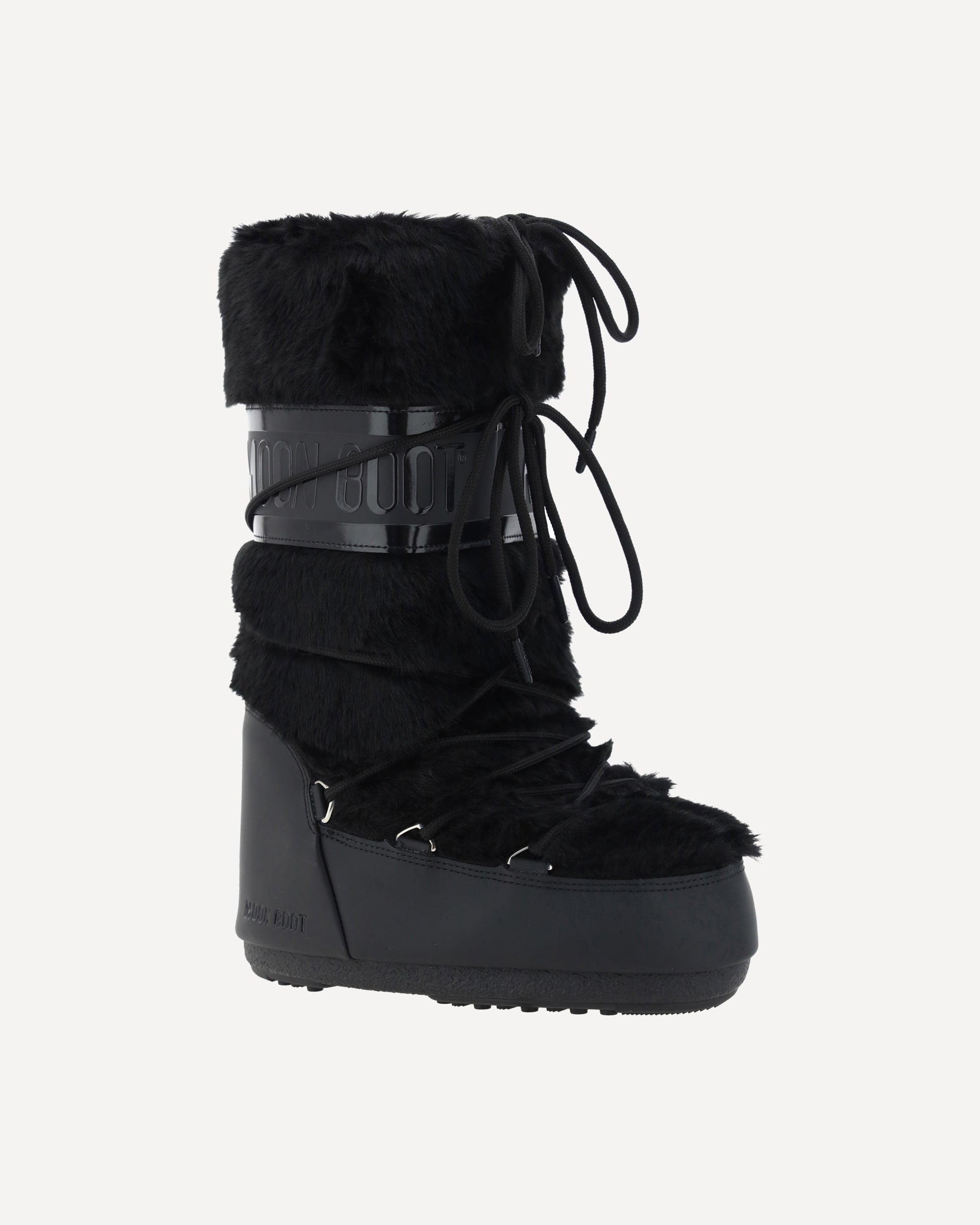 靴 Moon Boot Icon faux-fur  boots MOON BOOT Icon Faux Fur Boots BLACK | Base Blu