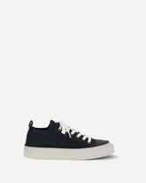 Cotton knit and suede Sneakers - BLACK | Base Blu