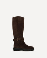 VLogo Signature suede High Boots - BROWN | Base Blu