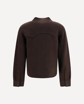 Cropped Western cashmere Shirt - BROWN | Base Blu