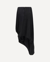 Gonna midi asimmetrica in cupro  - NERO | Base Blu