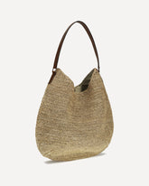 Meva raffia Shoulder Bag - BEIGE | Base Blu