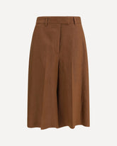 Straight-Leg Bermuda Shorts in twill with pleats - BROWN | Base Blu