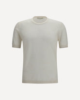 Short-sleeved linen blend Shirt - WHITE | Base Blu
