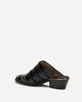 Susan leather Mules - BLACK | Base Blu