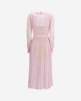 Pleated georgette midi Dress - PINK | Base Blu