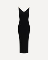 Safety Pin Slip Midi Dress - BLACK | Base Blu