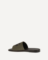 canvas slide Sandals - GREEN | Base Blu