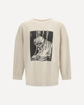 Angry fan mail oversized graphic Sweatshirt - CREAM | Base Blu