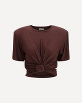 Knotted T-shirt - BROWN | Base Blu
