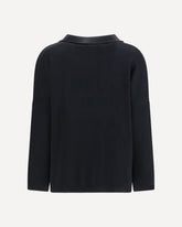 Wool polo collar Sweater - BLACK | Base Blu