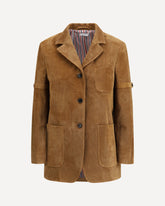 Giacca in pelle scamosciata a coste - BEIGE | Base Blu