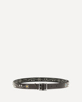 Appaloosa leather Belt with embellishments - BLACK | Base Blu