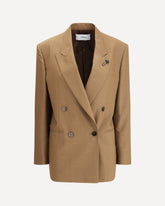 Double-breasted Jacket in pure Virgin Wool - BROWN | Base Blu