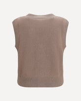 Ribbed V-neck Vest - BEIGE | Base Blu
