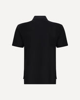 Maglia Polo in cotone con gros-grain logato  - NERO | Base Blu