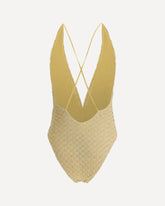 Lamé viscose one-piece Swimsuit - GOLD | Base Blu