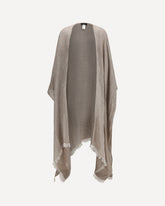 Frayed linen Cape - BROWN | Base Blu
