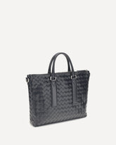 Intrecciato Soft Business Bag - BLACK | Base Blu