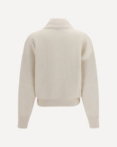 English rib cashmere Cardigan - CREAM | Base Blu
