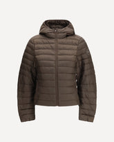 Aethera Tonal Label hooded Jacket - BROWN | Base Blu