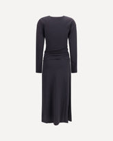 Abito lungo aderente drappeggiato - GRIGIO | Base Blu