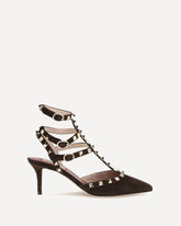 Décolleté Rockstud in camoscio - MARRONE | Base Blu
