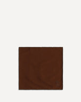 Printed logo silk Pocket Square - BROWN | Base Blu