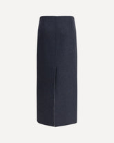 Virgin wool midi Skirt - BLUE | Base Blu