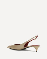 Décolleté Slingback con tacco kitten VLogo Signature - BEIGE | Base Blu