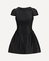 Short taffeta Dress with collar - BLACK | Base Blu