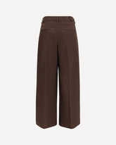 Flocked plaid crossover Pants - BROWN | Base Blu