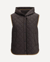 Hooded padded Gilet - BROWN | Base Blu