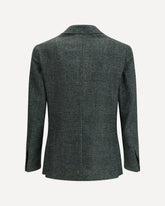 Single-breasted Blazer in mélange fabric - GREEN | Base Blu