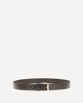 Leather long Belt - BROWN | Base Blu