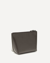 Pouch in pelle con Shiny Zipper Pull - MARRONE | Base Blu