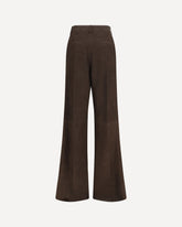 Wide-leg suede Pants - BROWN | Base Blu
