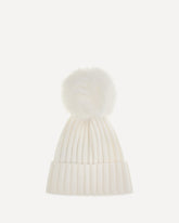 Wool Hat with pon pon - WHITE | Base Blu