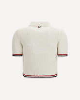 Hector Pointelle short-sleeve Cardigan - WHITE | Base Blu